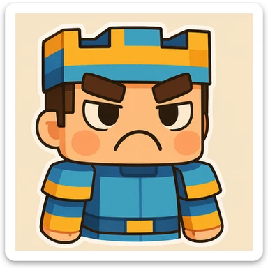 Edit the boy's face to have an angry, frowning expression, keeping the original cartoon style and quality consistent with chibi stickers style. sticker