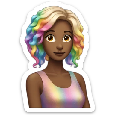 Posh-Girl-with-raibow-hair sticker