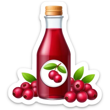 Bottle cranberry juice sticker