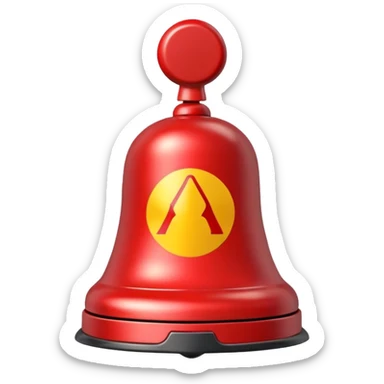 warning bell with exclamation mark sticker