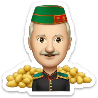 Emoji Lukashenko with potatoes sticker