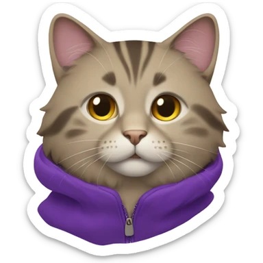 Purple cat  sticker