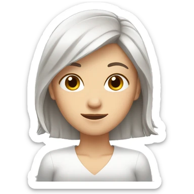 white woman with brown medium hair relieved wiping forehead with hand sticker