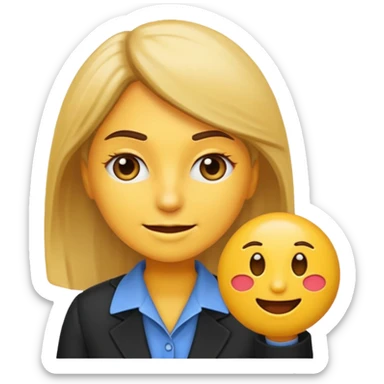 giant emoji for my boss at work a woman sticker
