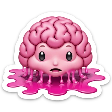 brain melting into a puddle sticker
