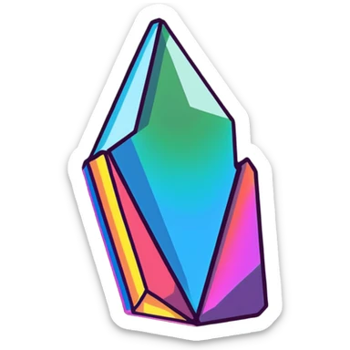 rainbow aura quartz crystal sticker