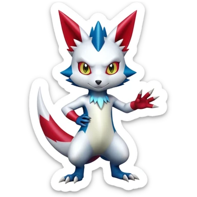 Cool Shiny Digimon-Sneasel-Zangoose-hybrid full body sticker