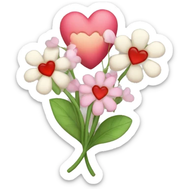 flowers and hearts sticker