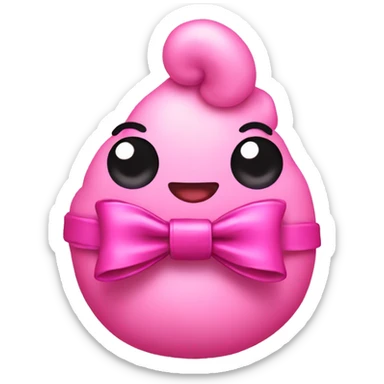 Pink poo with pink bow sticker