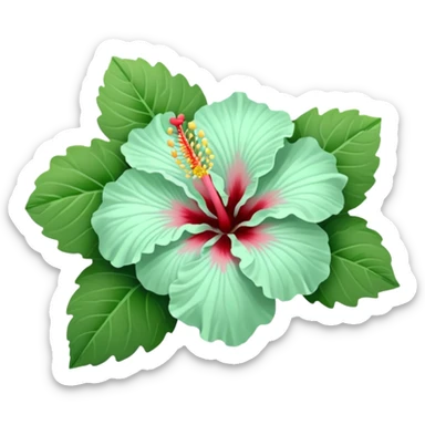 Hibiscus flower light mint green sticker
