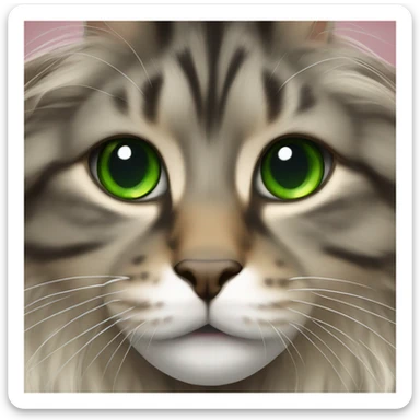 Maincoon with green eysa sticker