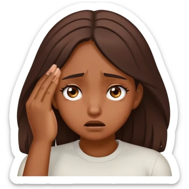 Brown skin girl facepalming sticker