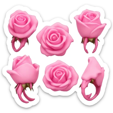Rose shap hair claw sticker