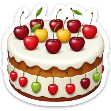 a whole fruit cake, simple, clear sticker