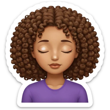 fille marron avec des boucle sans yeux bouche nez surcils sticker