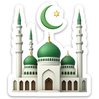 Ramadan green white mosque under construction  sticker