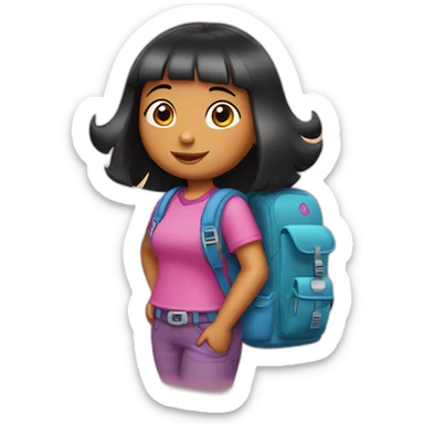 Dora the Explorer with the backpack sticker
