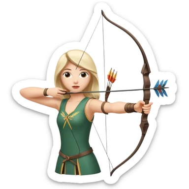 persona con un arco apuntando a una diana sticker