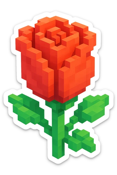 please Make it beautiful voxel style sticker