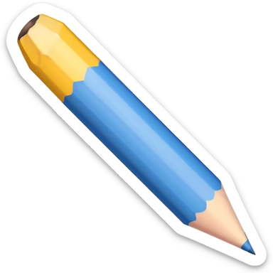 white colored pencil with a sharp tip sticker