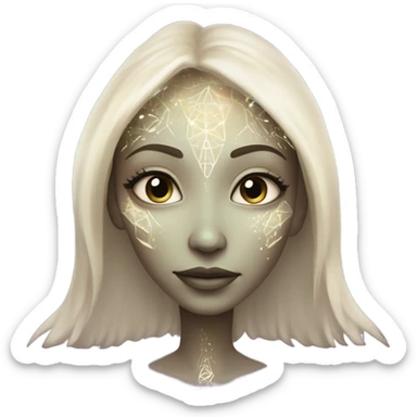 a heavenly alien woman full body sticker