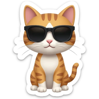 Cat wearing sunglasses sticker