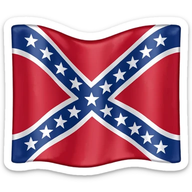  confederate flag emoji that has 13 stars in a x pattern sticker