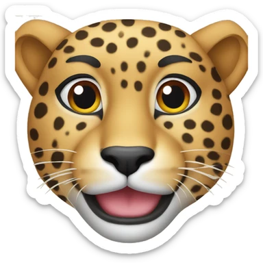 Cheetah wearing a red baseball hat sticker