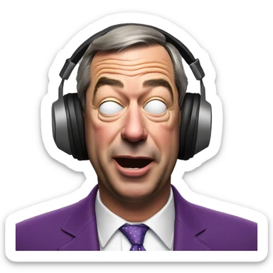Nigel Farage listening to music with eyes closed  sticker