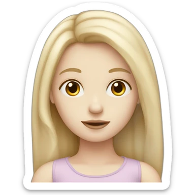 girl with pale skin thinking sticker