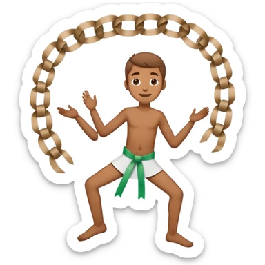 dancing man but in paper chain form and every other man is inverted sticker