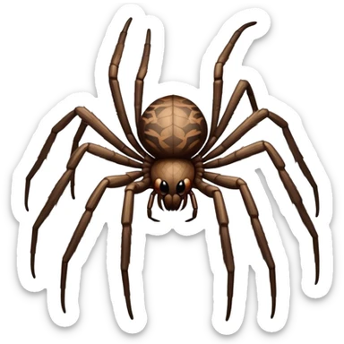 Close-up of a giant hairy The bird-eating spider (Theraphosidae) in its natural habitat, surrounded by delicate webbing. The spider's detailed body and legs are visible, with soft natural lighting illuminating the scene. Transparent background. sticker