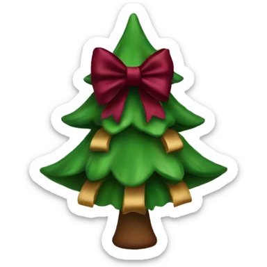 Christmas tree with burgundy bows  sticker