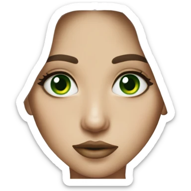 brunette girl green eyes septum piercing sticker