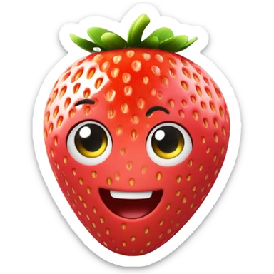 3d animated beautiful Strawberry  sticker