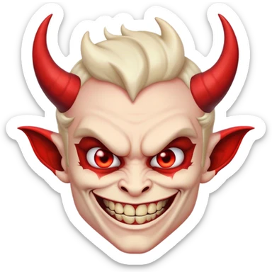 Evil grin devil sticker