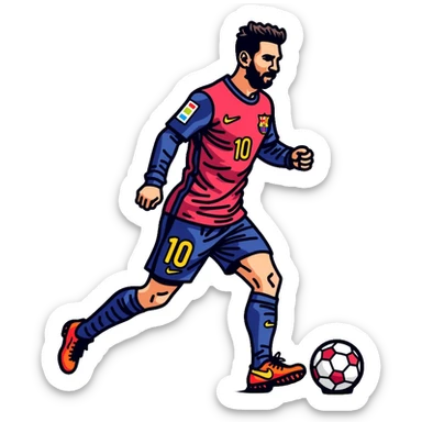 Lionel Messi soccer player with number 10 jersey sticker
