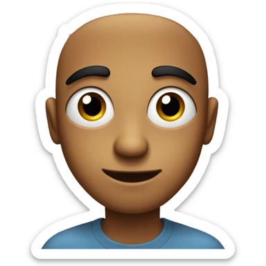 smirk with eyebrows raised and eyes big  sticker