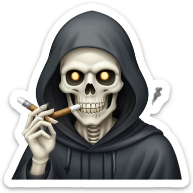 grim reaper smoking weed with loads of smoke sticker