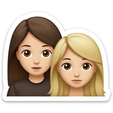 bestiess one with dark brown hair and one with dirty blonde hair sticker
