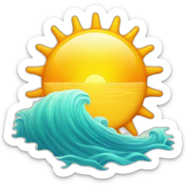 Sun with sea sticker