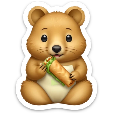 quokka eating spring roll sticker