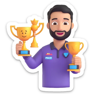Daniel Ricciardo emoji holding a trophy sticker