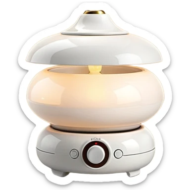 small aroma lamp with steam rising sticker