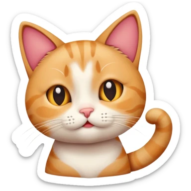 Embarrassed cat when he do not know how to answer to a proposal sticker