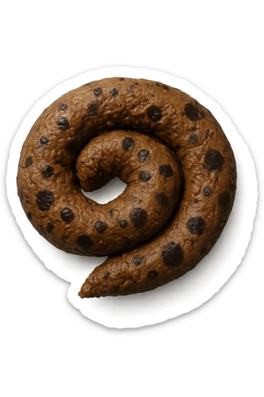 FECI DI ANIMALE A PALLINI VISTE DALL'ALTO, iperrealistico 4k, ISOLATA SU SFONDO BIANCO sticker