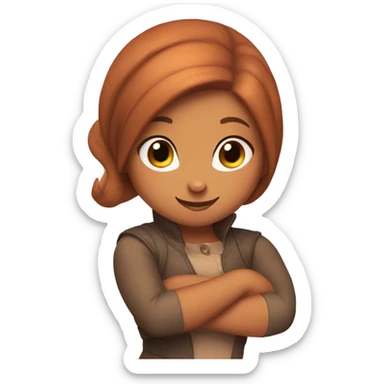 shy squirrel girl covering herself with her tail sticker