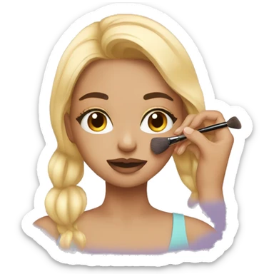 Girl doing make up  sticker