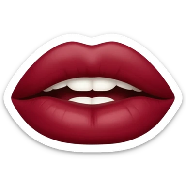 burgundy red lips print sticker