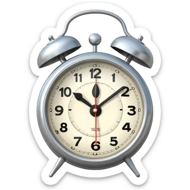 White old fashion alarm clock  sticker